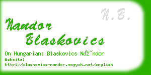 nandor blaskovics business card